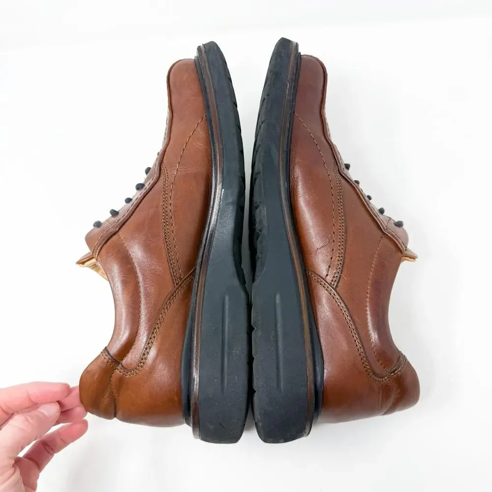 Vintage Y2K London Underground Brown Leather Square Toe Oxfords Men's Size 8